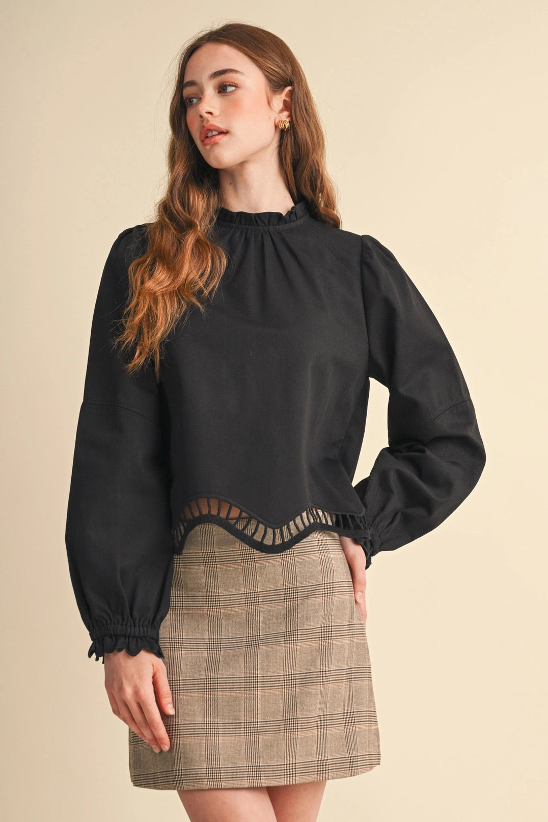 EMBROIDERED CUT-OUT BLOUSE