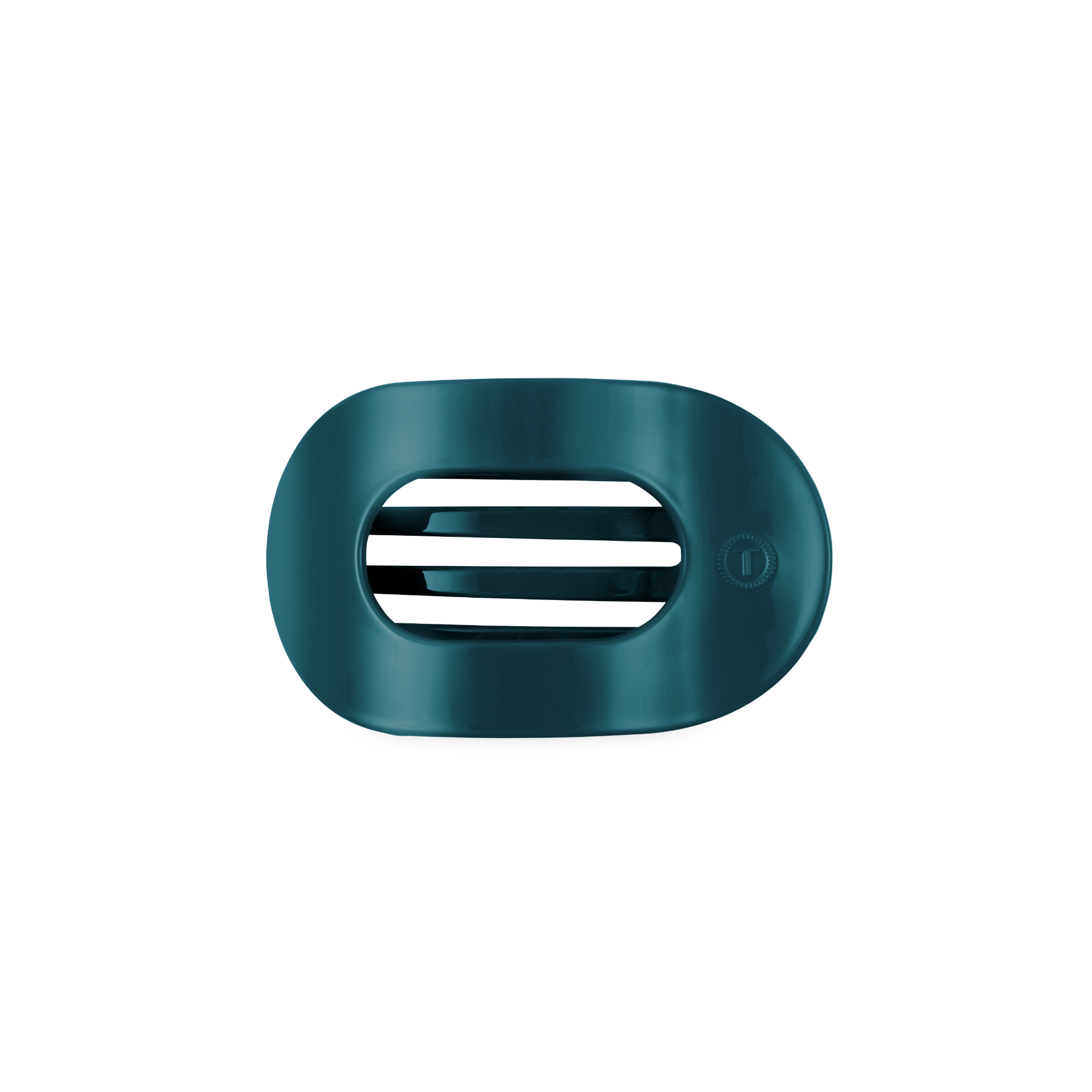 Teal With It Small Flat Round Hair Clip