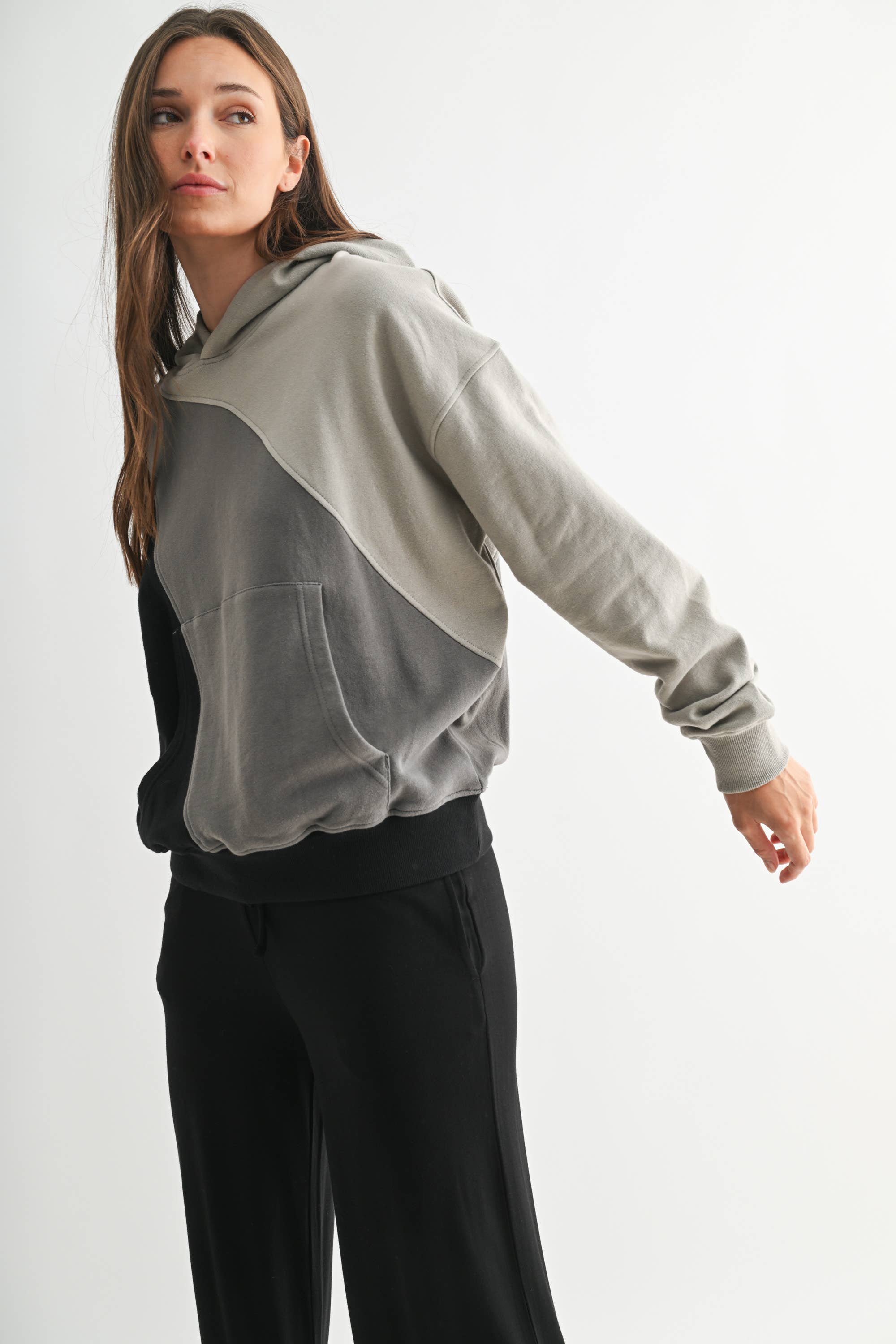 Cozy Color Fade Stripe Hoodie