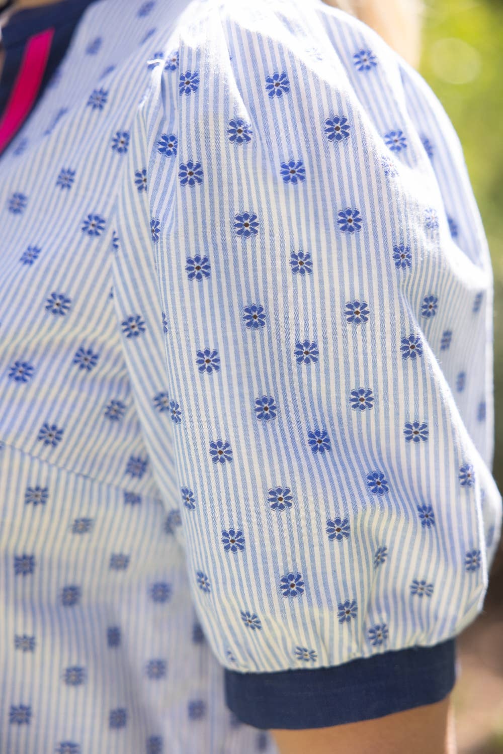 Embroidered Detail Stripe Top