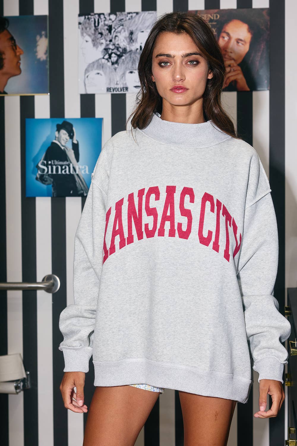 KANSAS 'KANSAS CITY & KC' Reversible Mock-neck