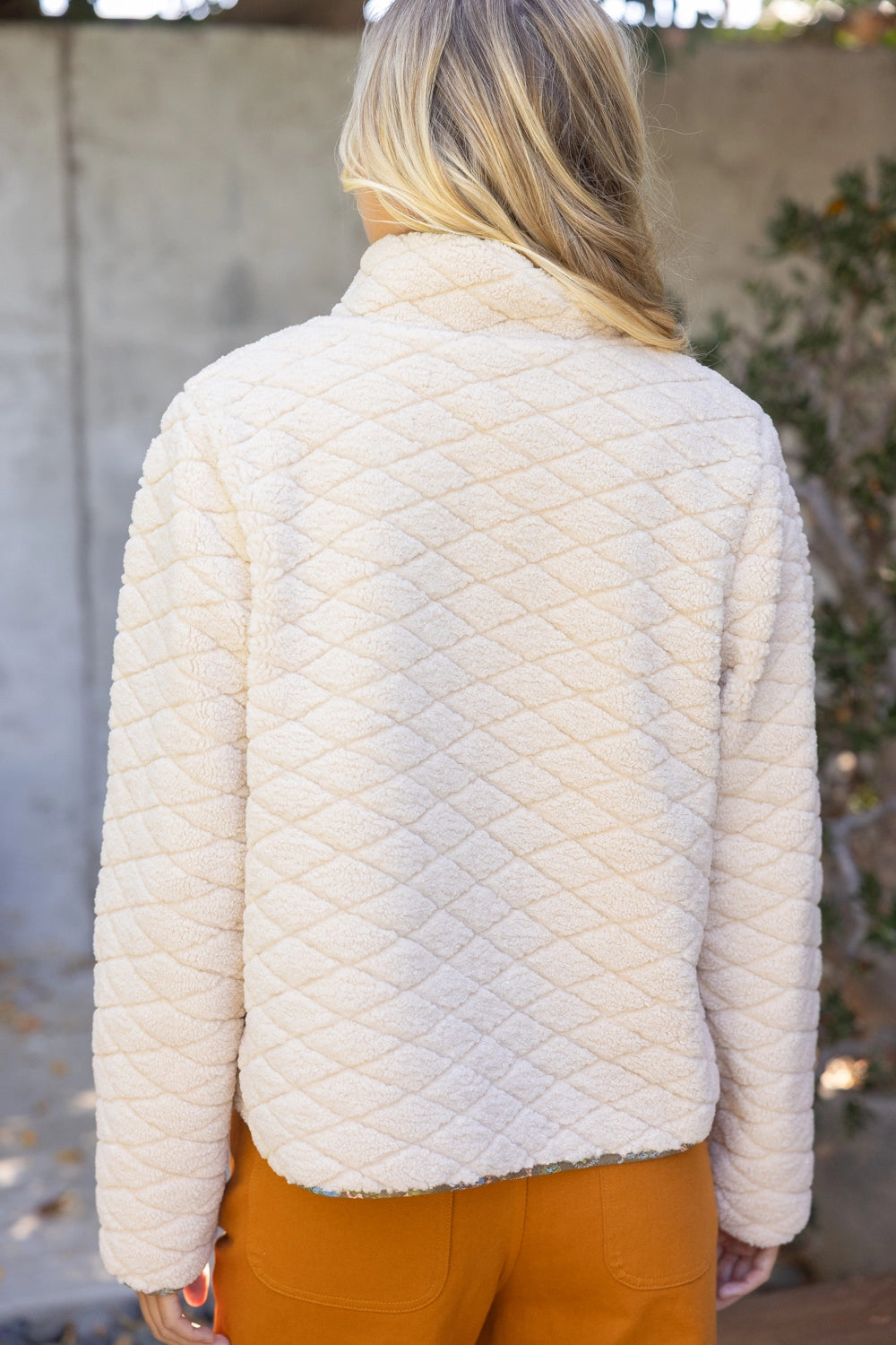 Floral Patch Pocket Sherpa