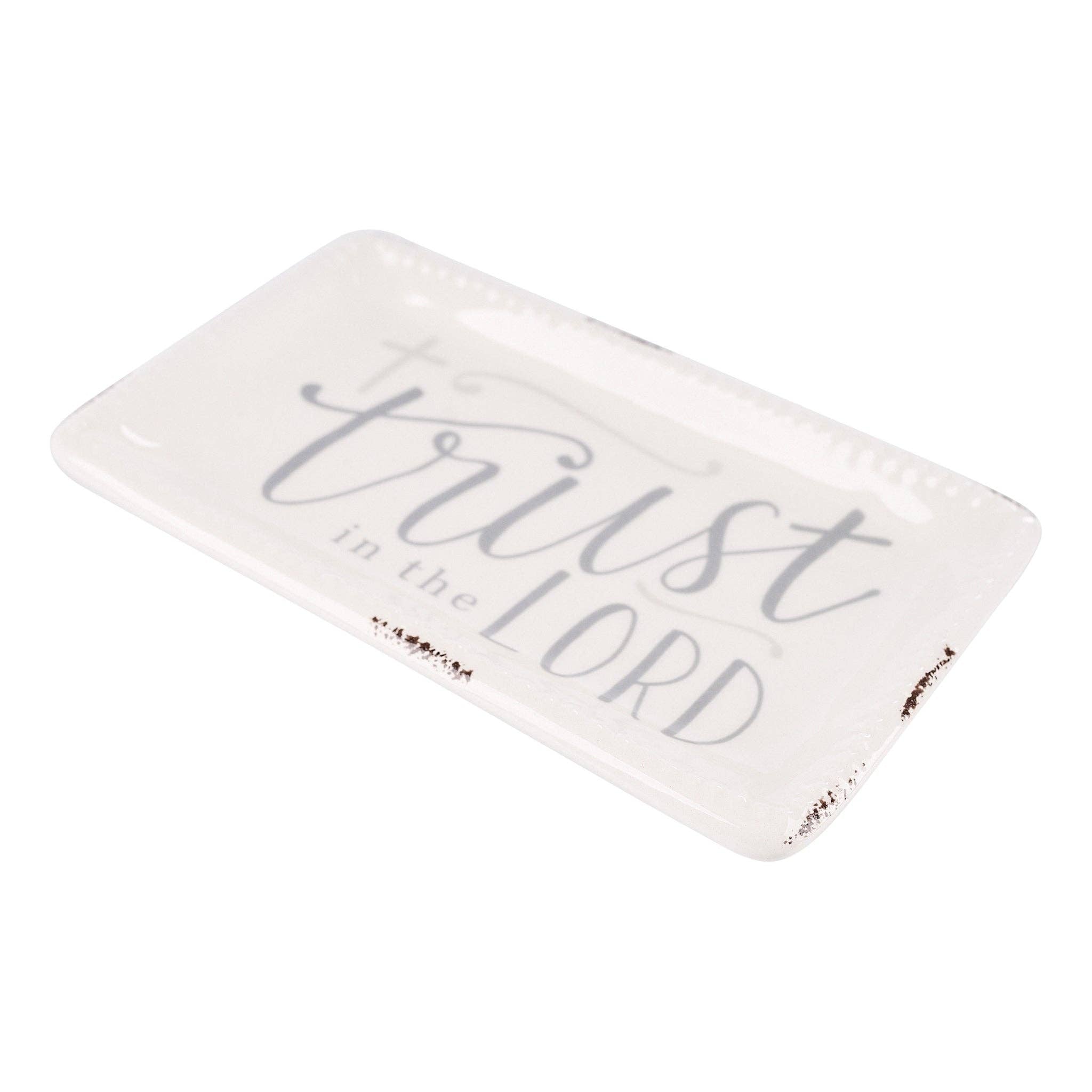 Cross Trust In The Lord Trinket Tray