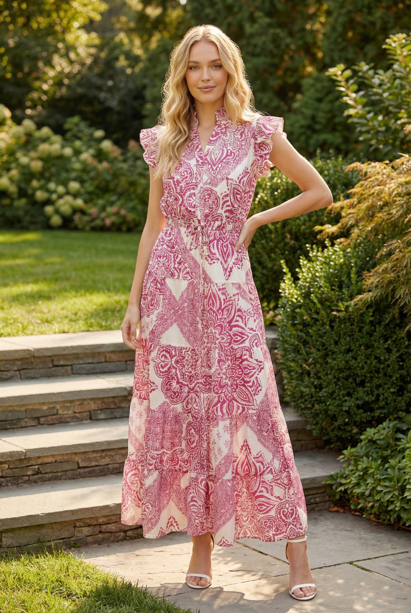 PAISLEY PRINT MAXI DRESS