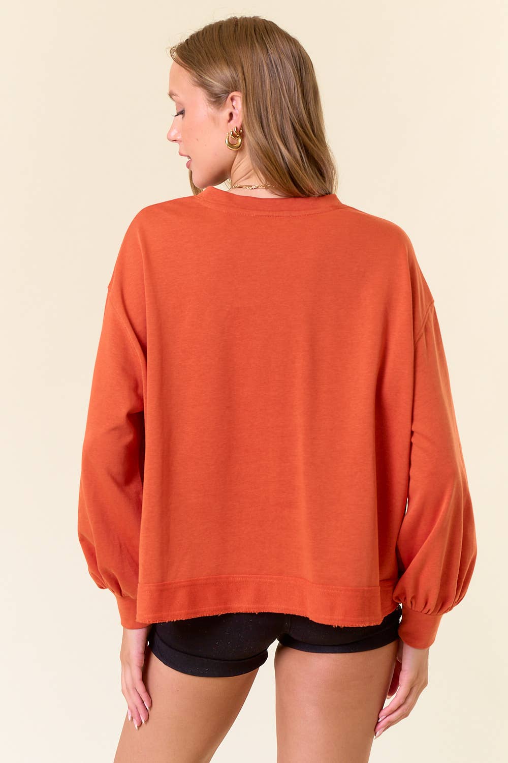 Puff Sleeve Over-Sized Sweatshirt