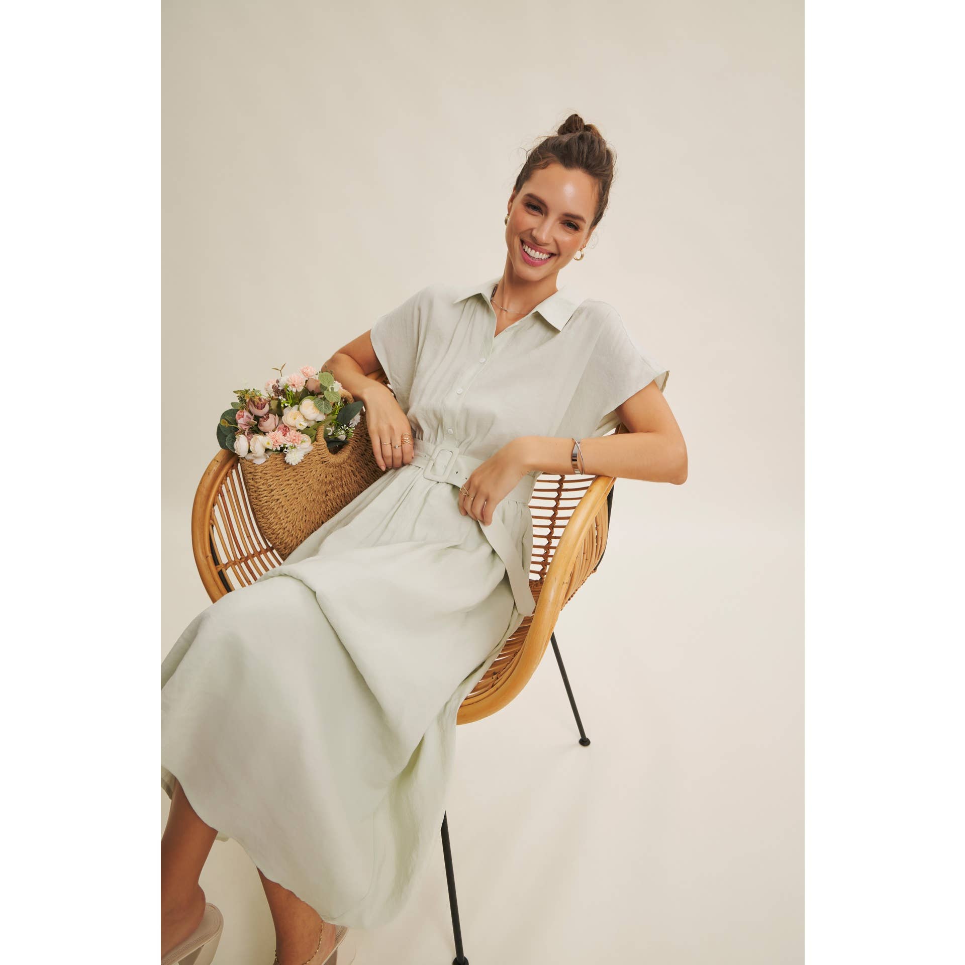 MIDI DRESS WITH BELT