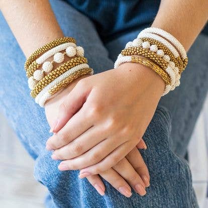 Boho Globe Bracelet - Cream