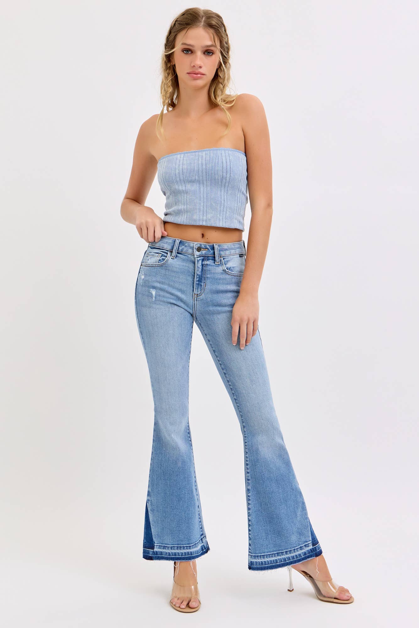 Mid Rise Flare with Side Gusset