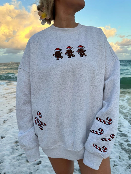 Gingerbread Recipe Christmas Embroidery Sweatshirt - Preorder