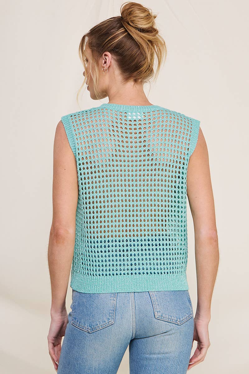 Foil Knit Crochet Tank