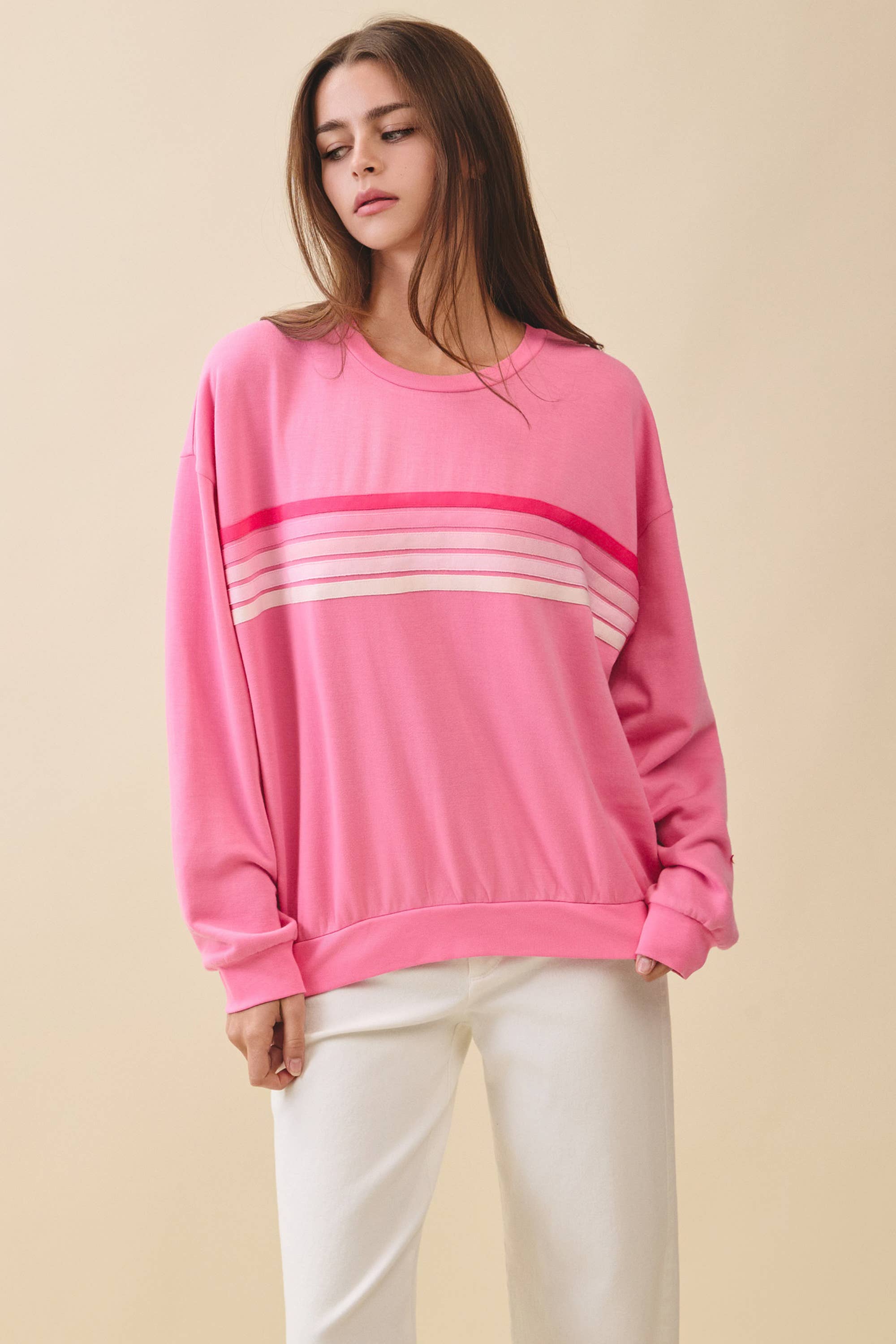 Retro Ombre Stripe Graphic Sweatshirt