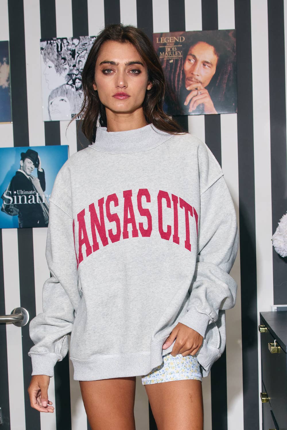 KANSAS 'KANSAS CITY & KC' Reversible Mock-neck