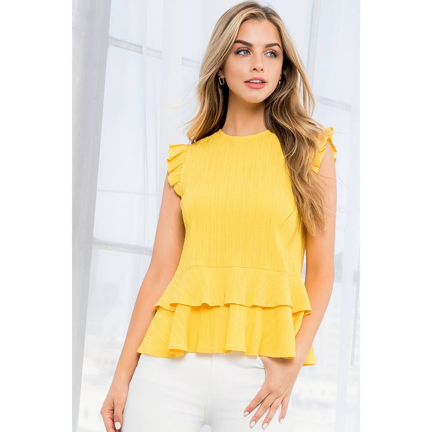 Ruffle Tie Back Top