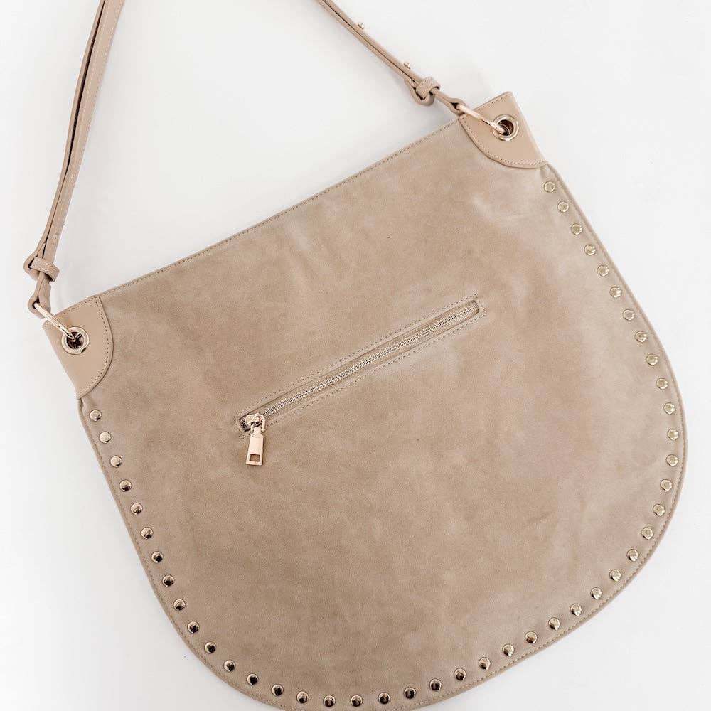 Rosalie Rivet Suede Hobo Bag
