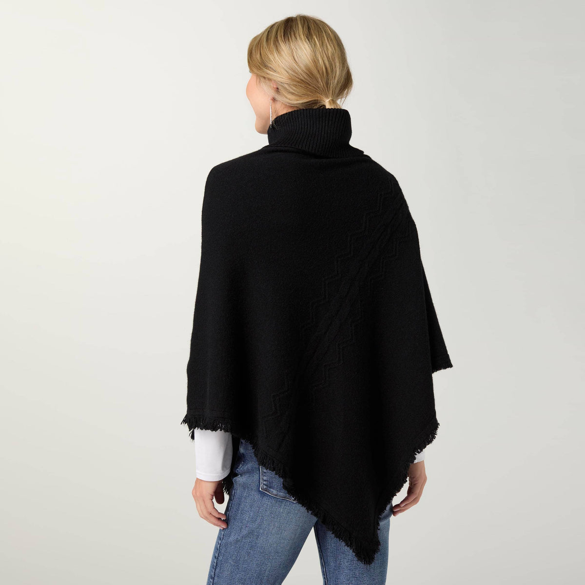 Heavenly-Luxe Cable Knit Turtleneck Poncho