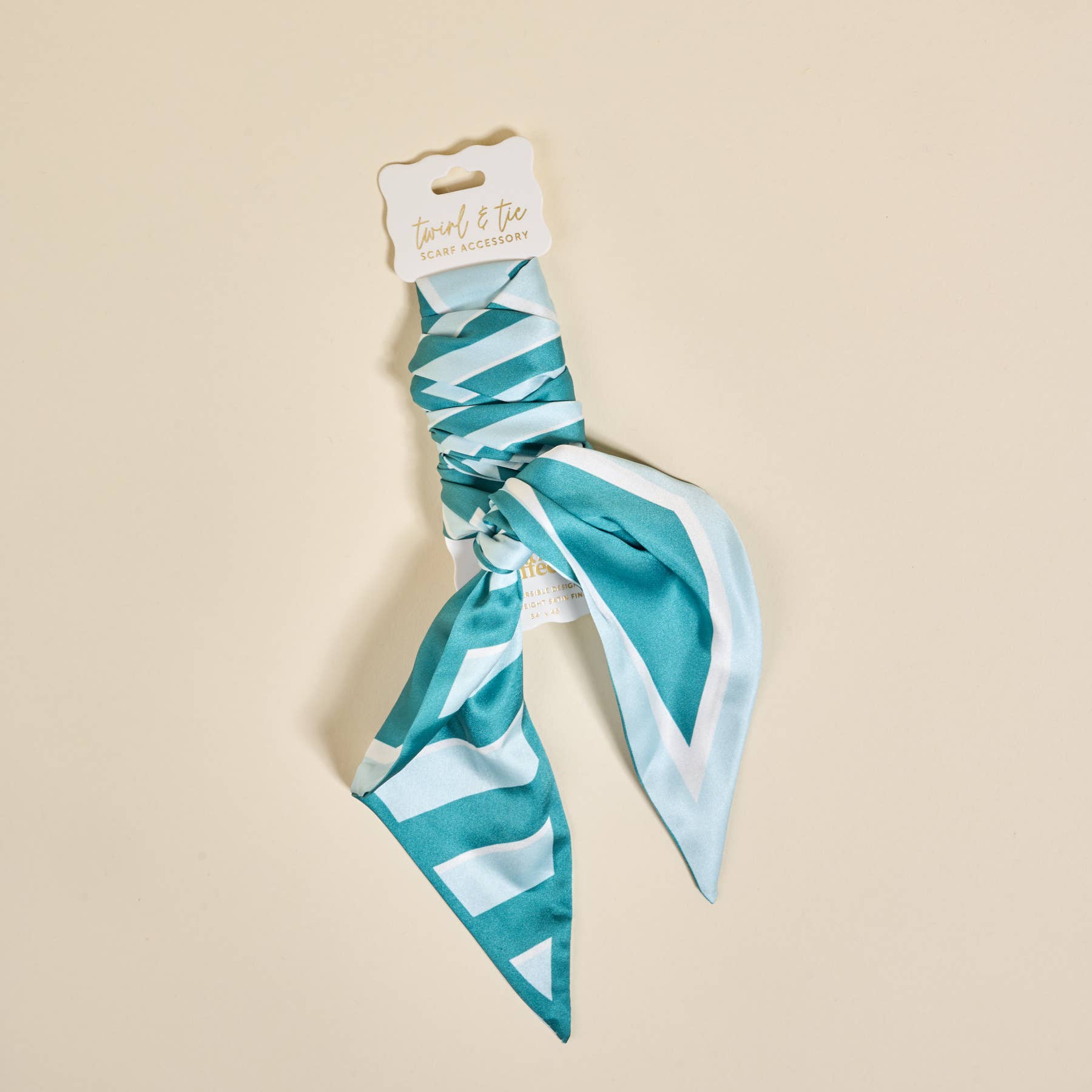 Twirl & Tie Scarf Accessory–Sicily Stripes Teal