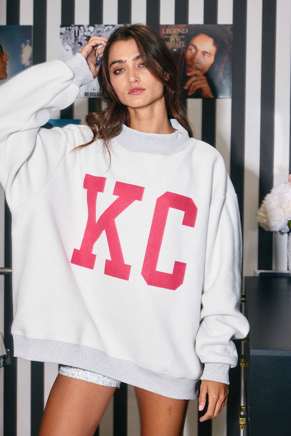 KANSAS 'KANSAS CITY & KC' Reversible Mock-neck