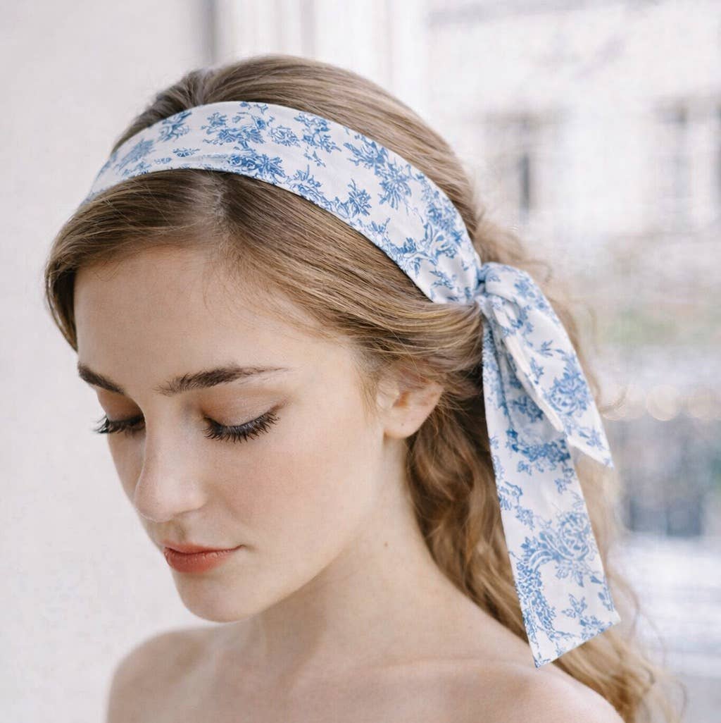 French Toile Sleek And Long Hair Scarf
