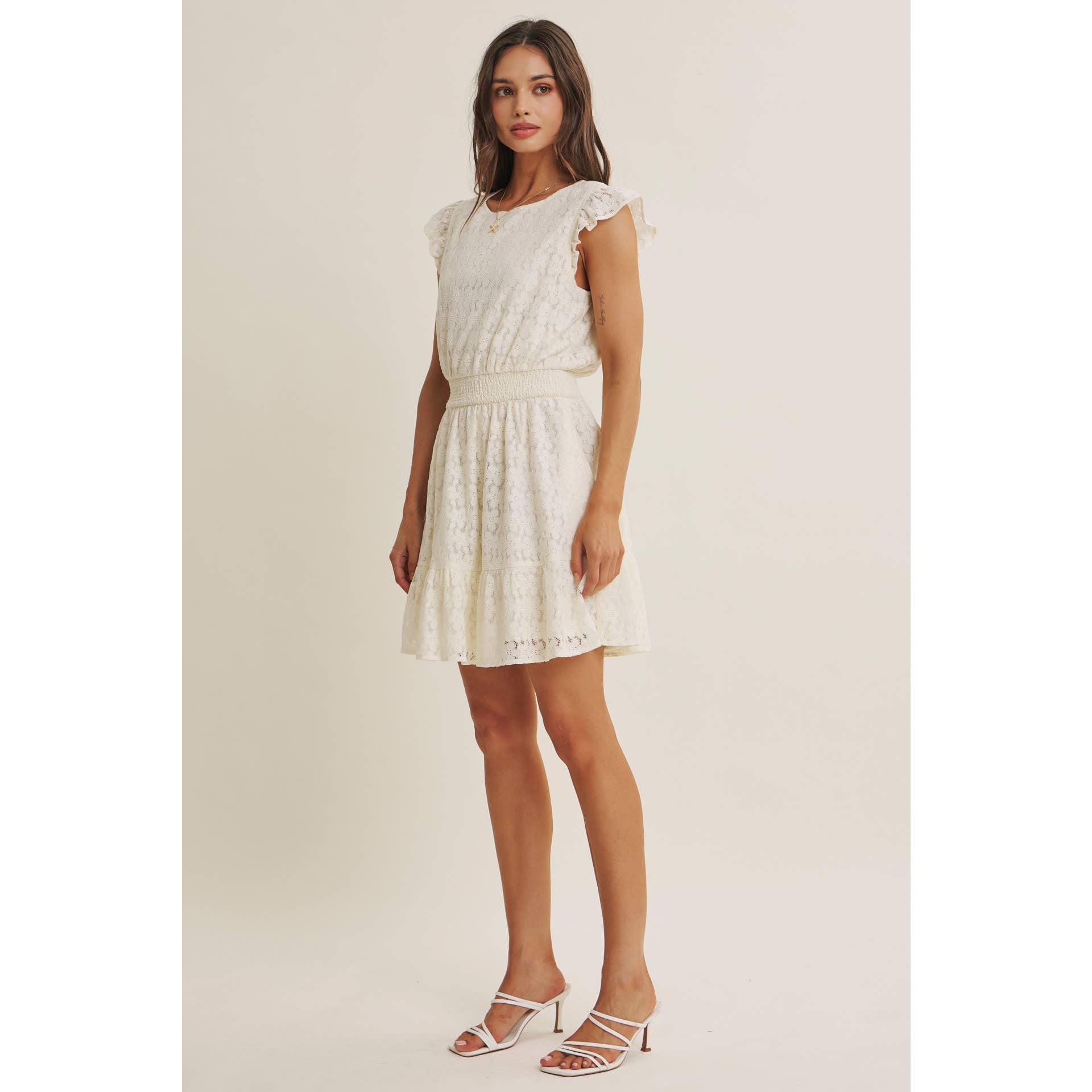 DELICATE LACE MINI DRESS