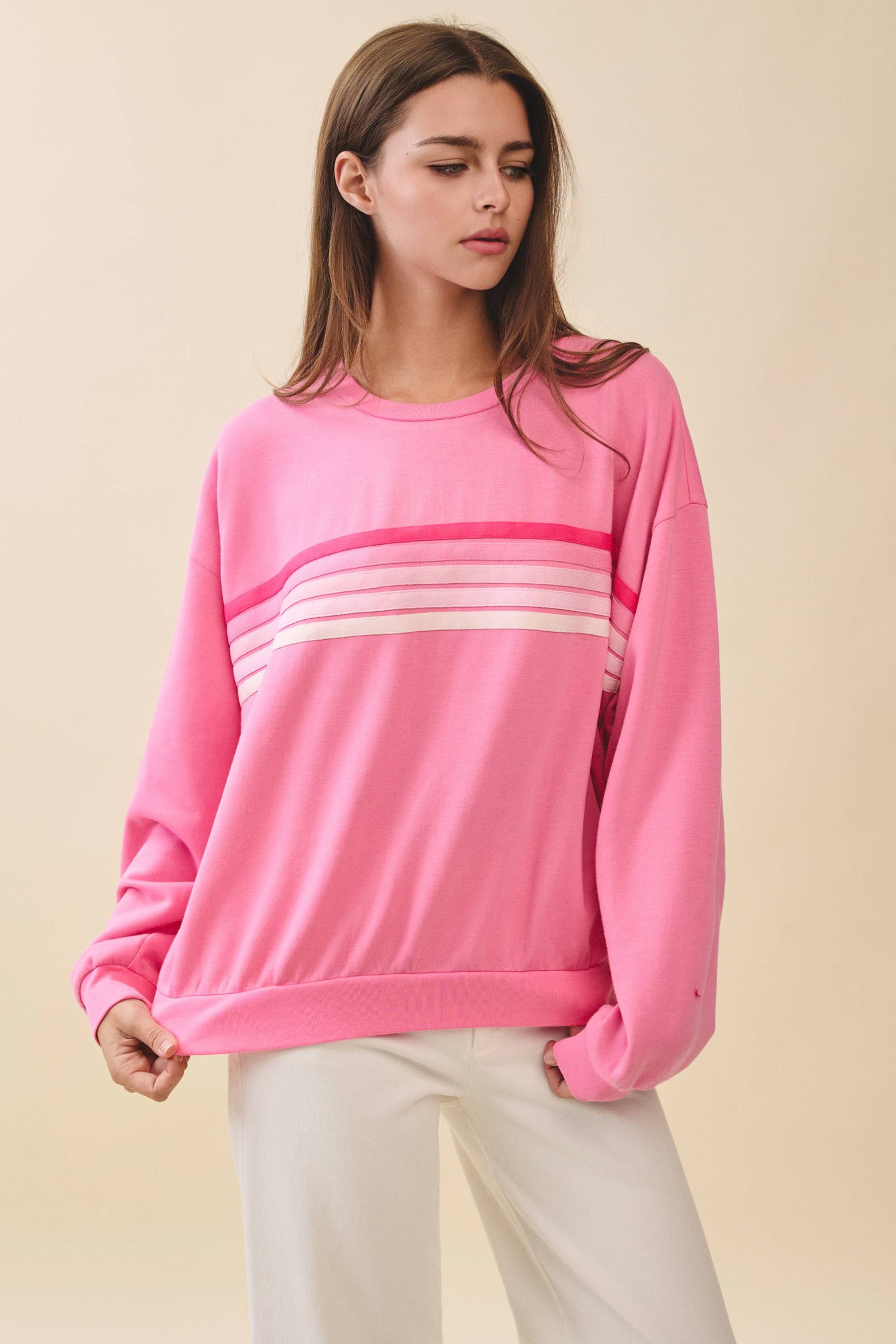Retro Ombre Stripe Graphic Sweatshirt