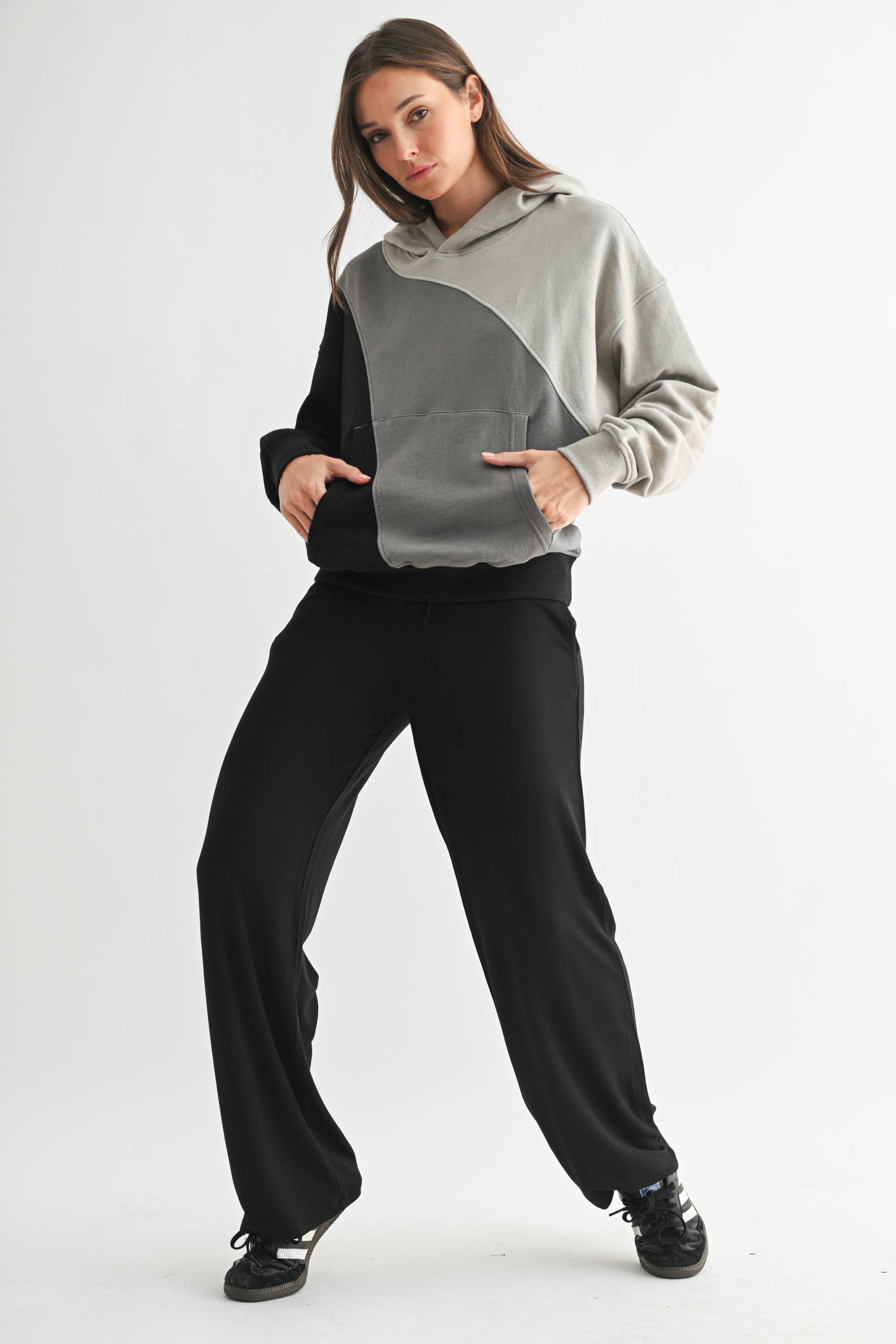 Cozy Color Fade Stripe Hoodie