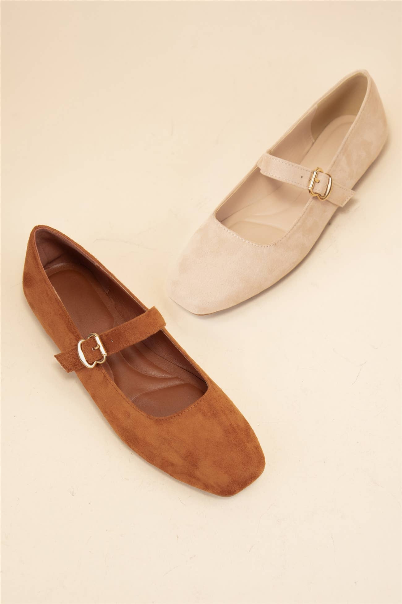 SQUARE TOE MARY JANE FLATS