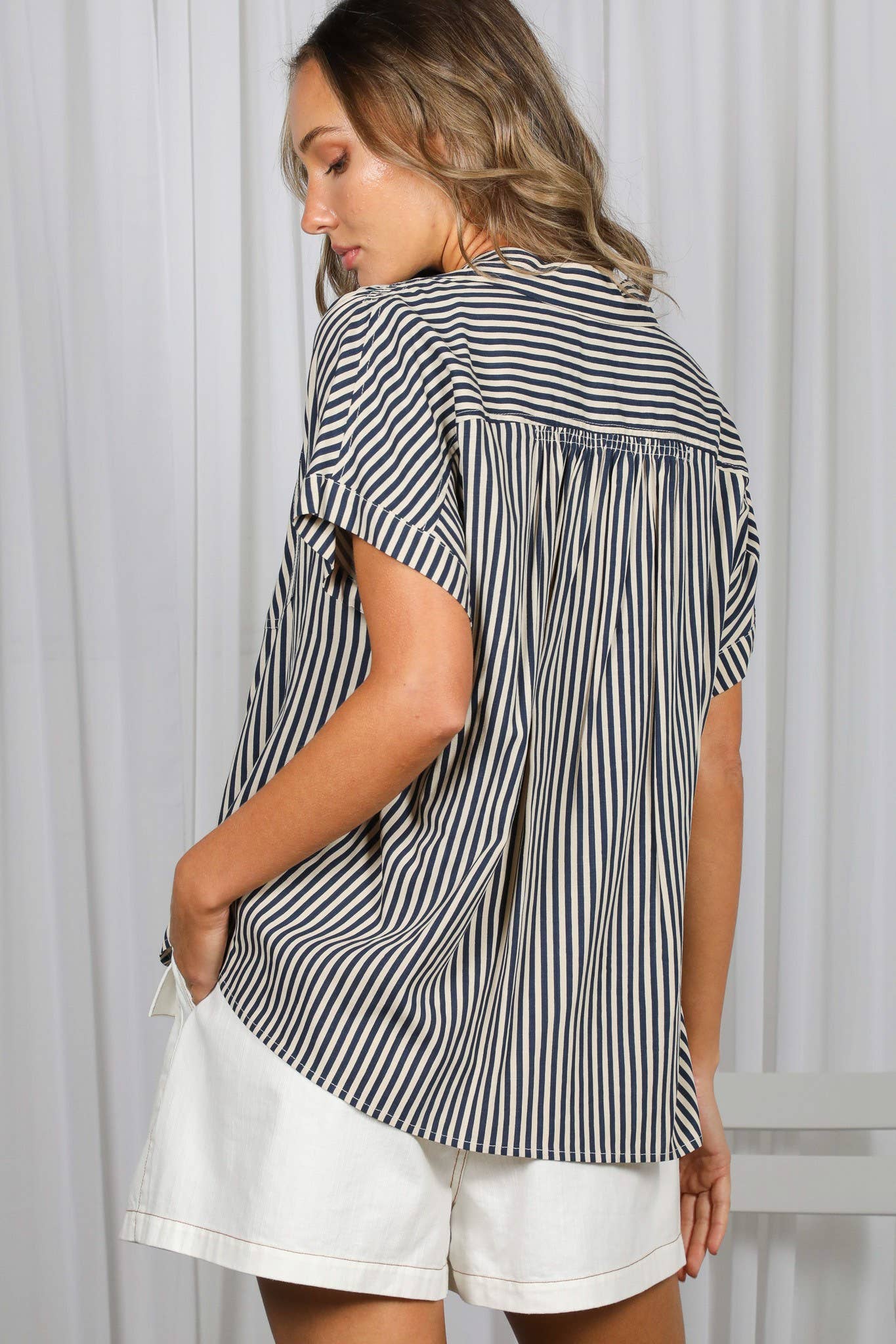 Roll-Up Sleeve Button Down Shirt
