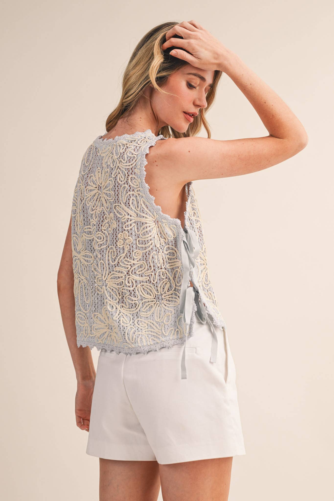 FLORAL CROCHET TANK