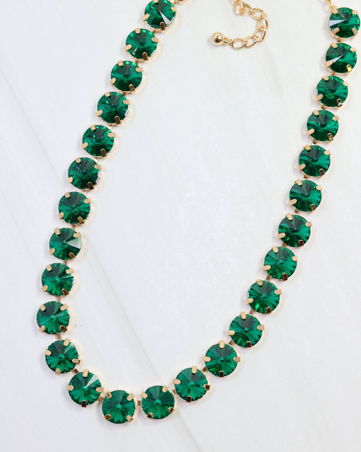 Harper Medium Rhinestone Necklace Green