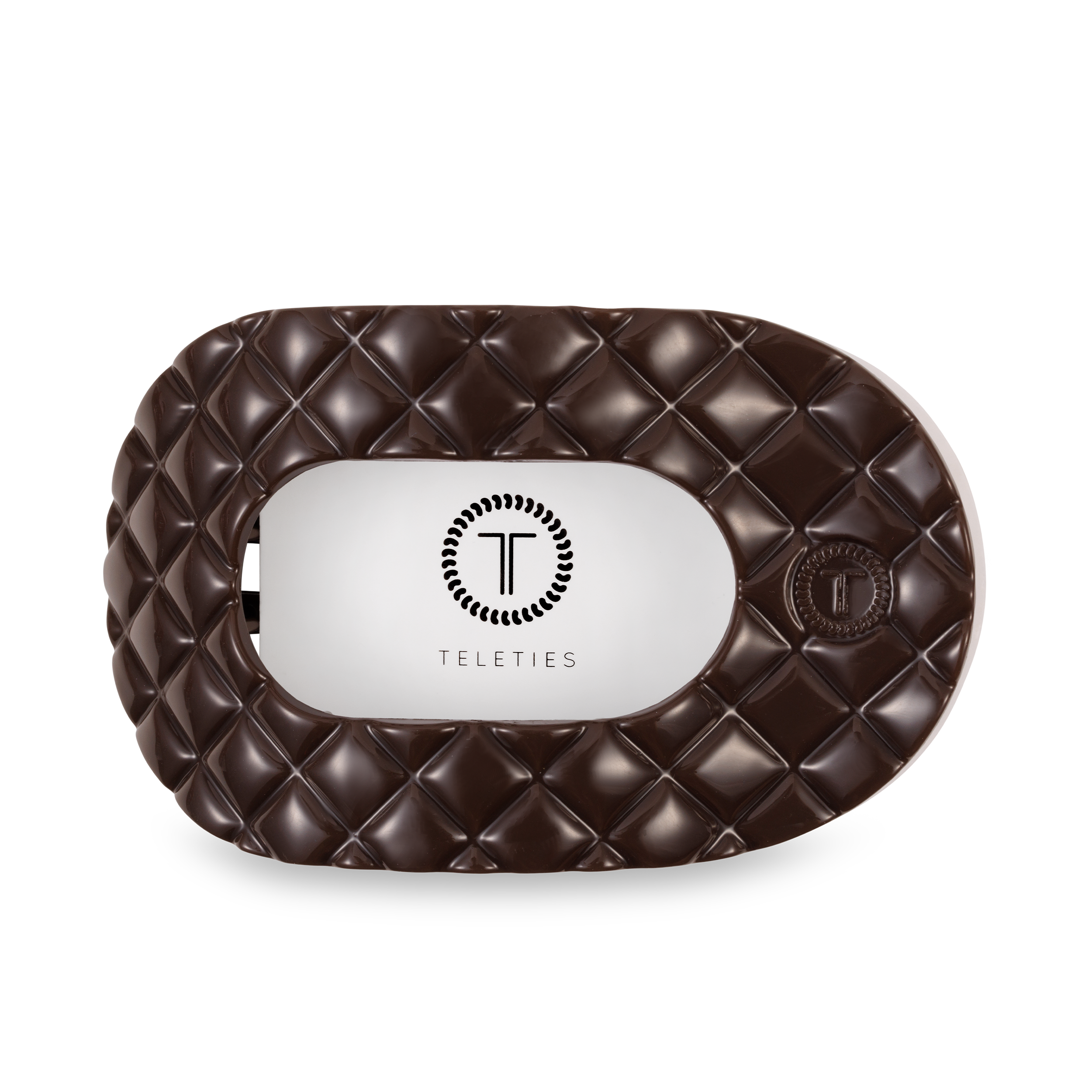 Flat Round Hair Clip | Large | Truly Taupe Quilted
