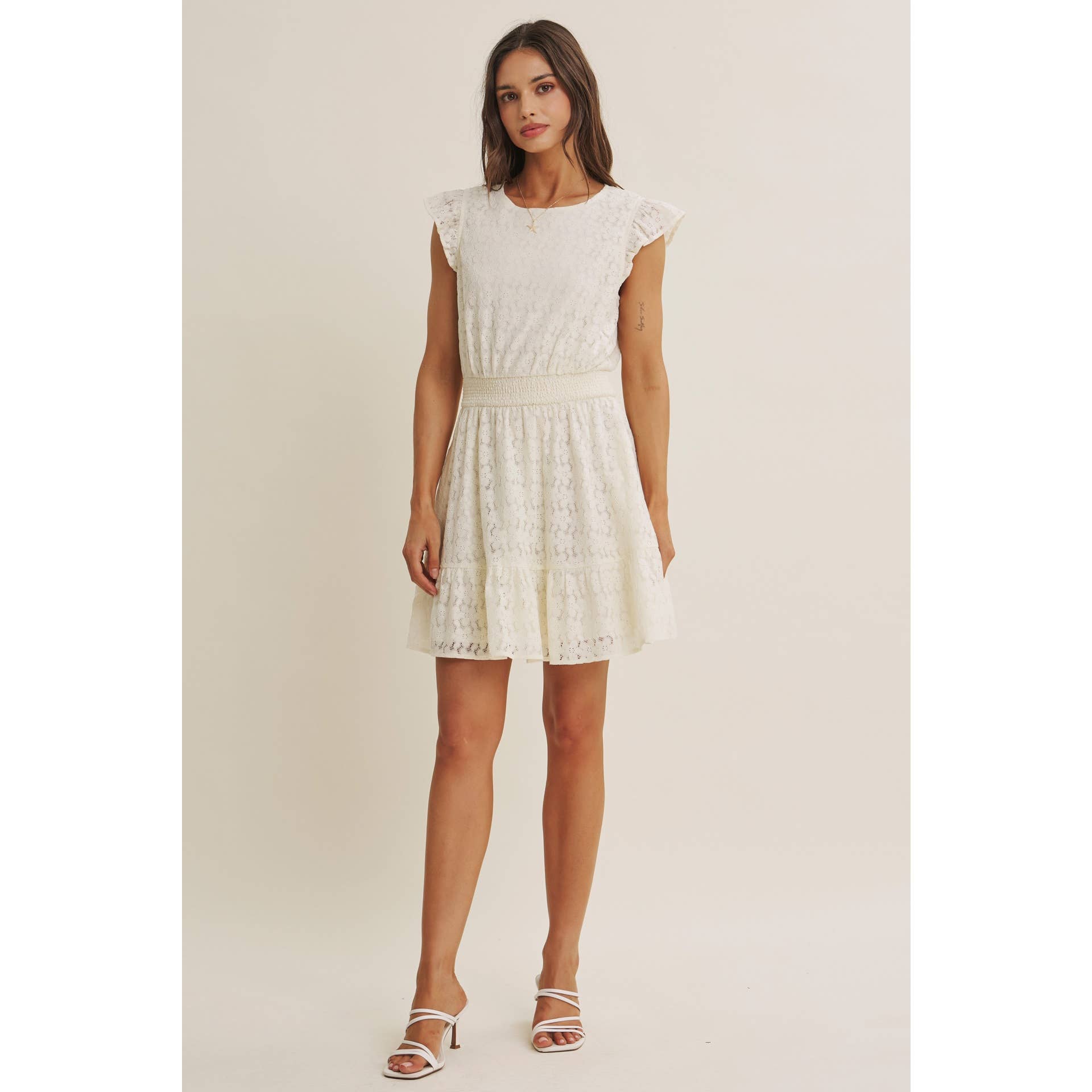 DELICATE LACE MINI DRESS