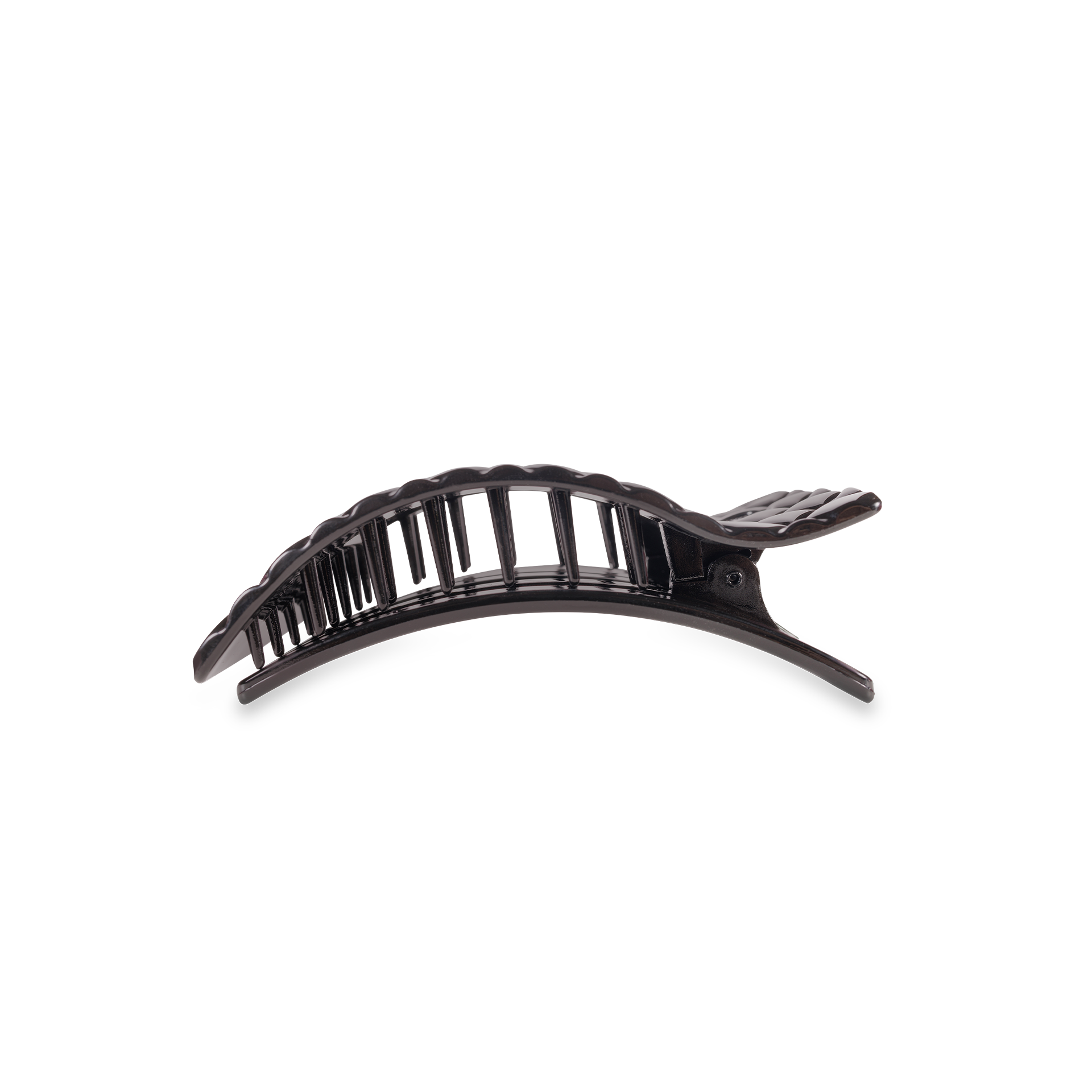 Flat Rectangle Hair Clip | Small | Jet Black Quilted