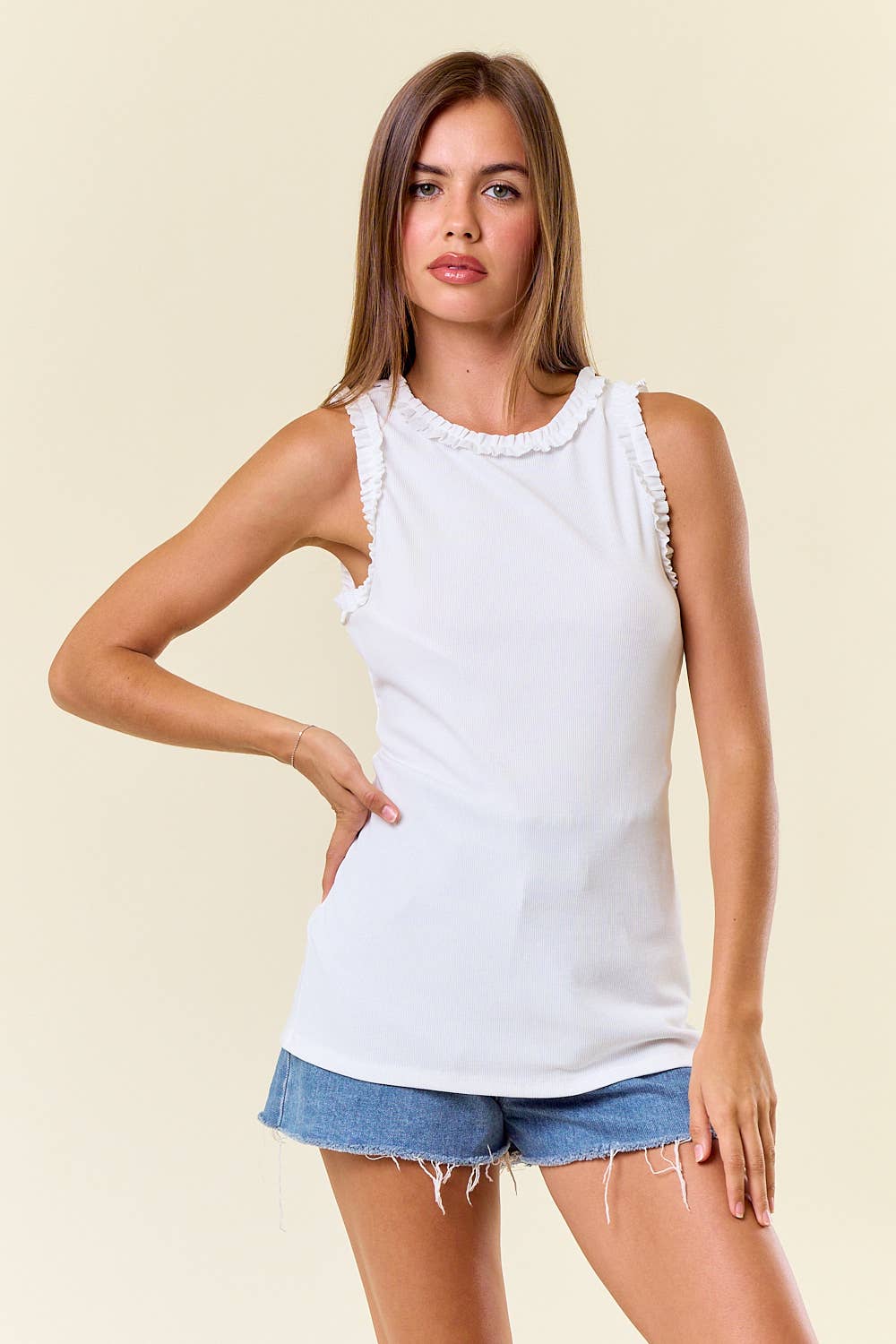Ruffle Trim Tank