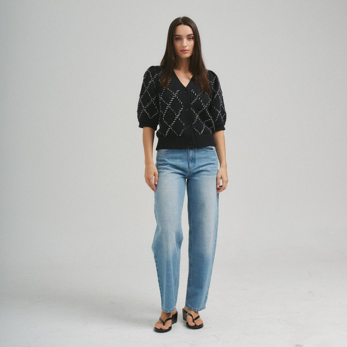 Whipstitch Diamond Cardigan