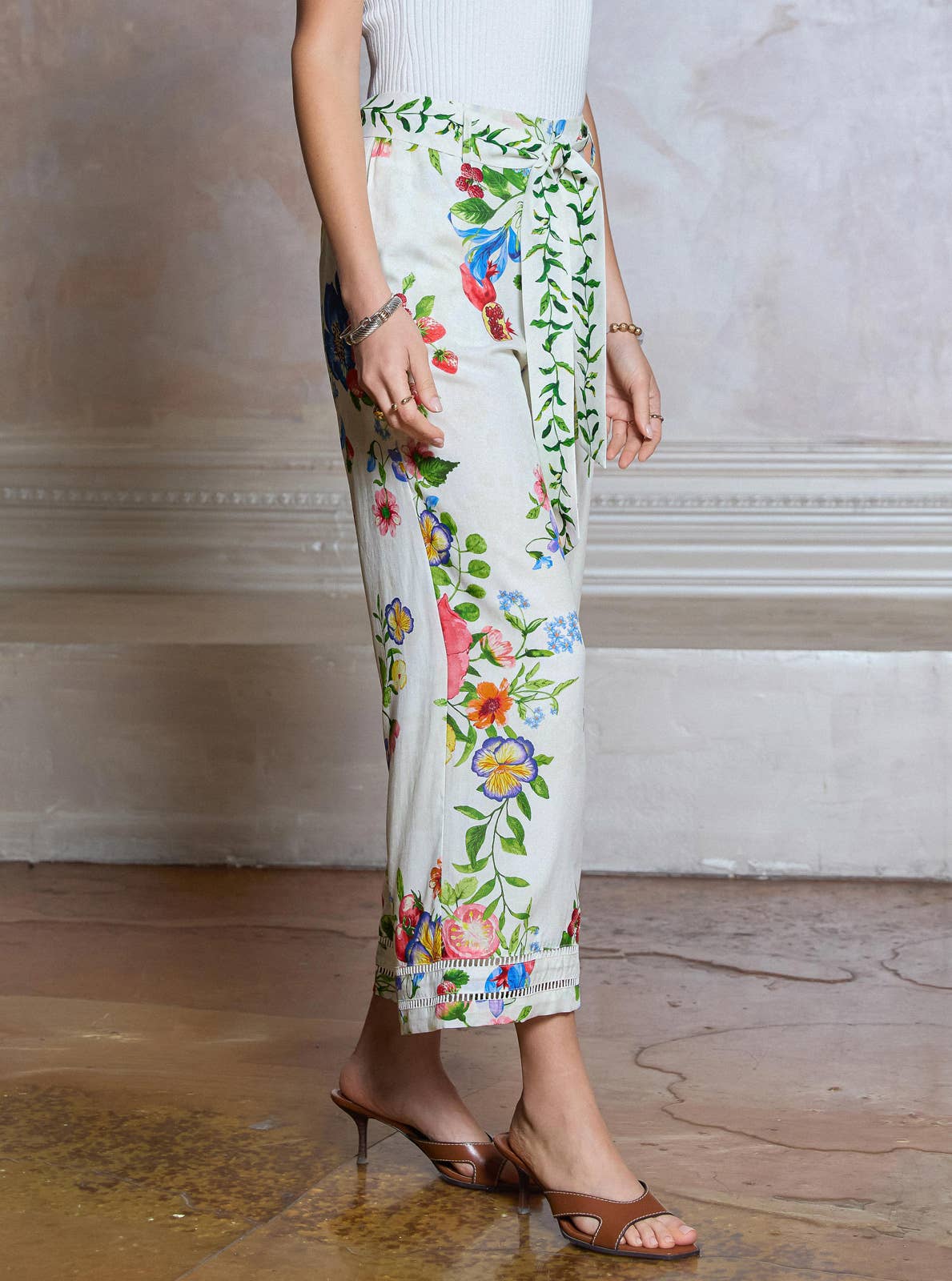 Floral Printed Wide Leg Pants