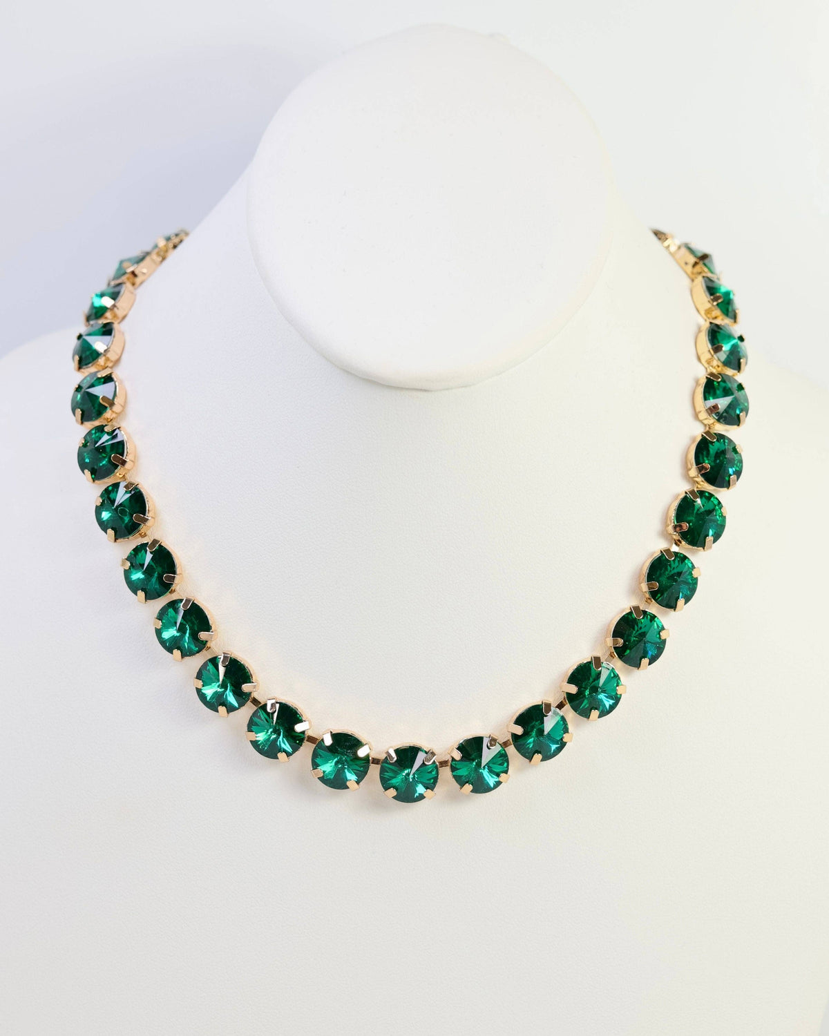 Harper Medium Rhinestone Necklace Green