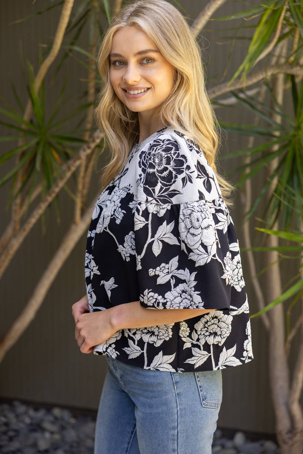Floral Jaquard Top