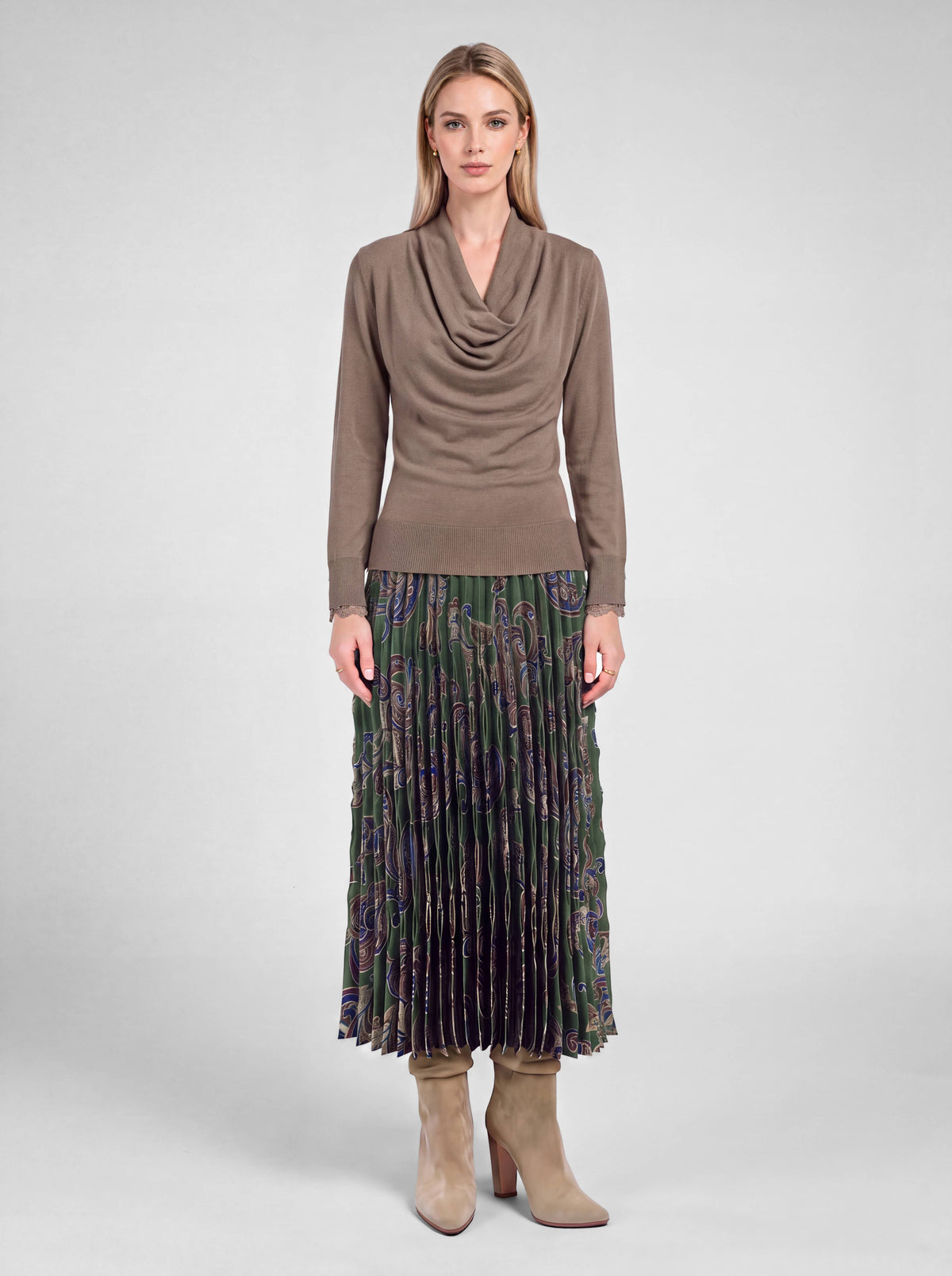 Cowl-neck Knit Sweater