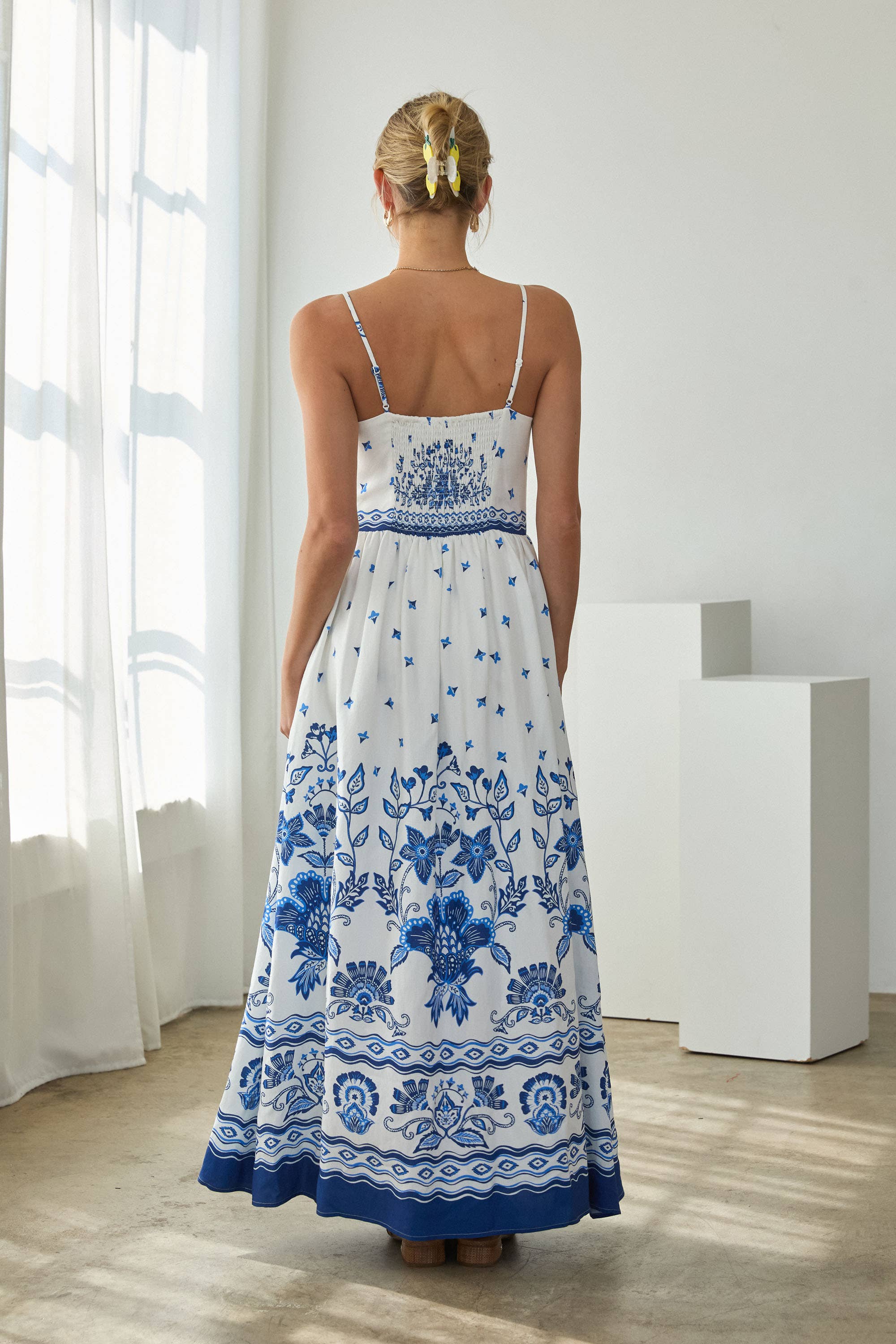 Border Print Maxi Dress