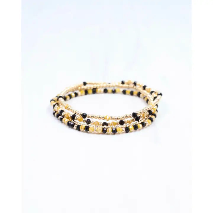 Black/Gold Beaded Bracelet