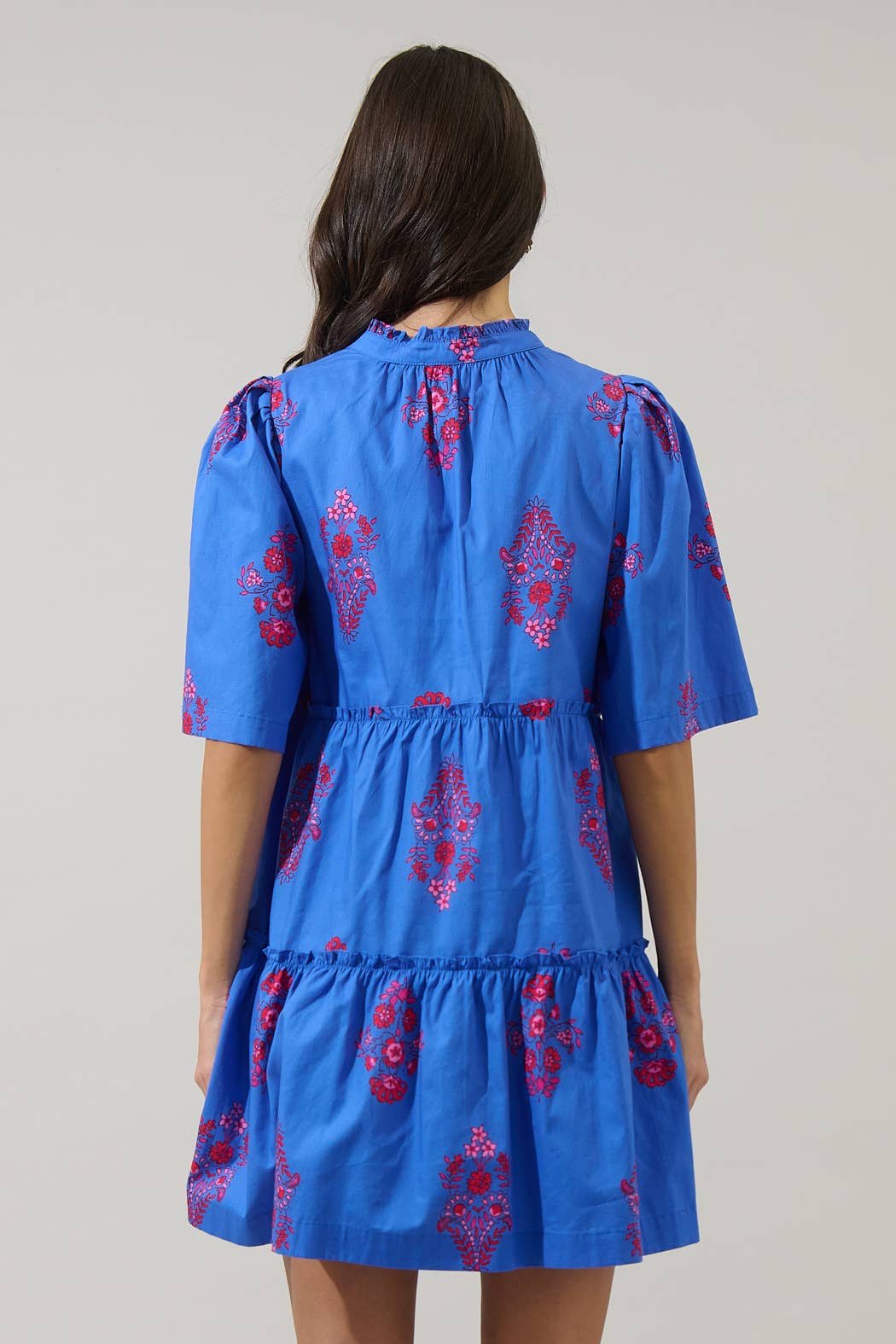 Shayna Floral Dixie Split Neck Shift Dress