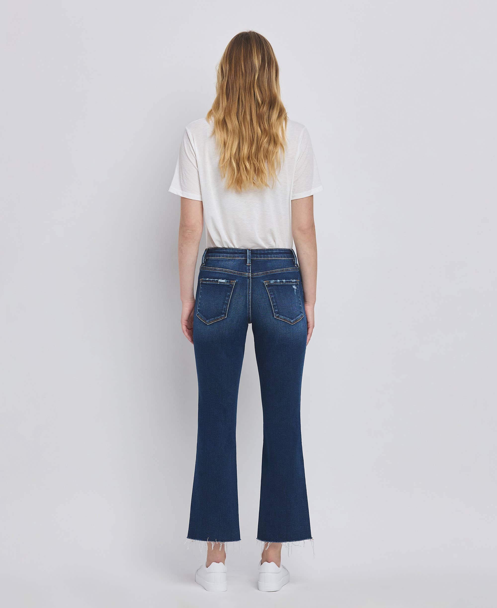 HIGH RISE MINI BOOTCUT JEANS
