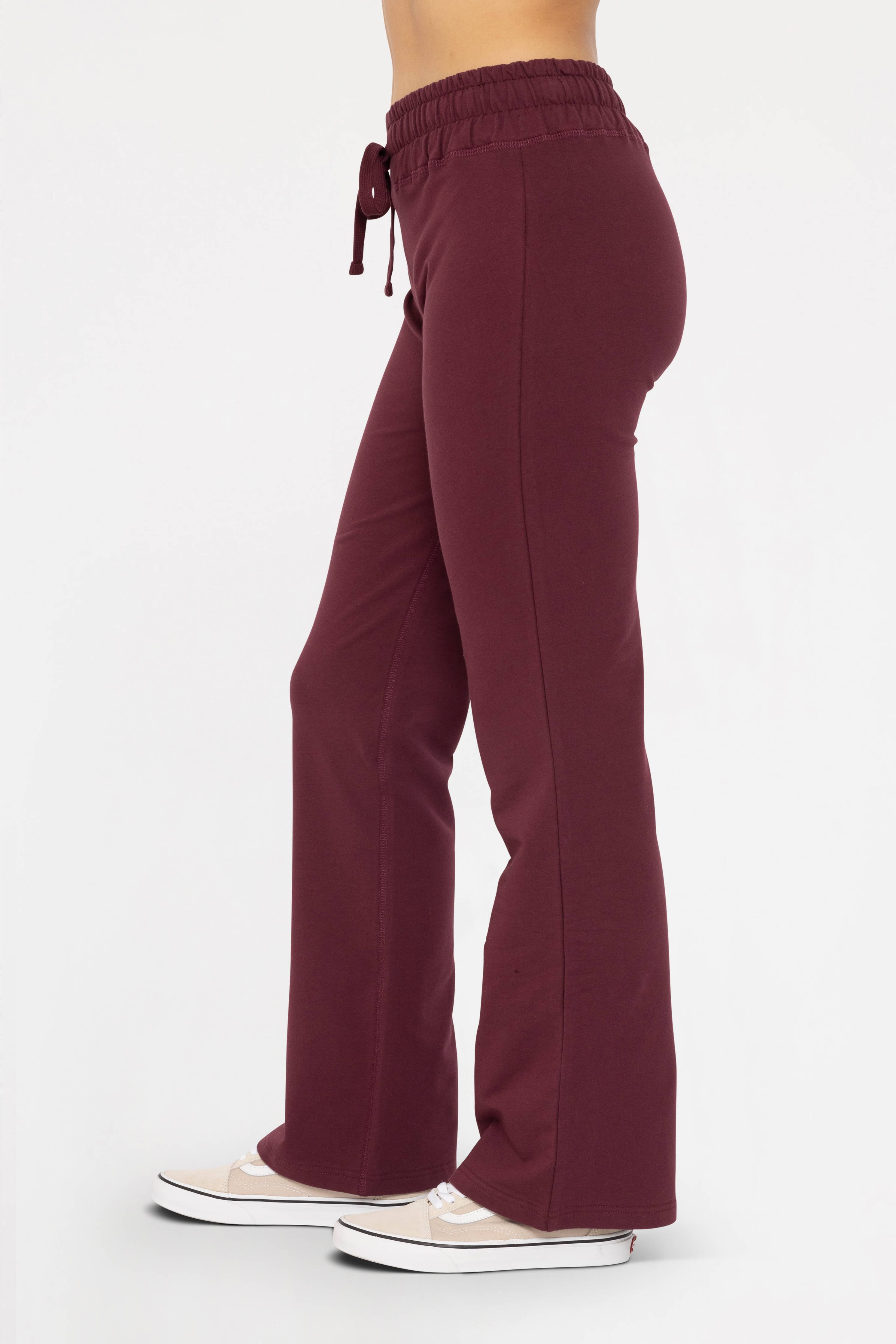 Cotton Blend Foldover Flared Leggings