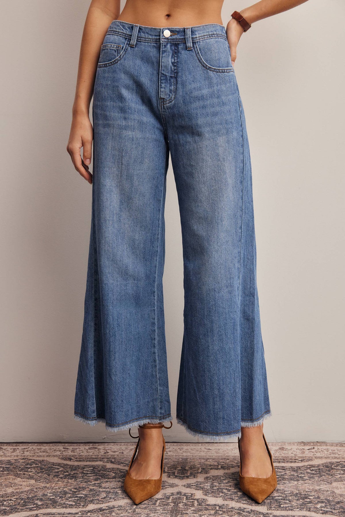 Wide Leg Denim Jeans