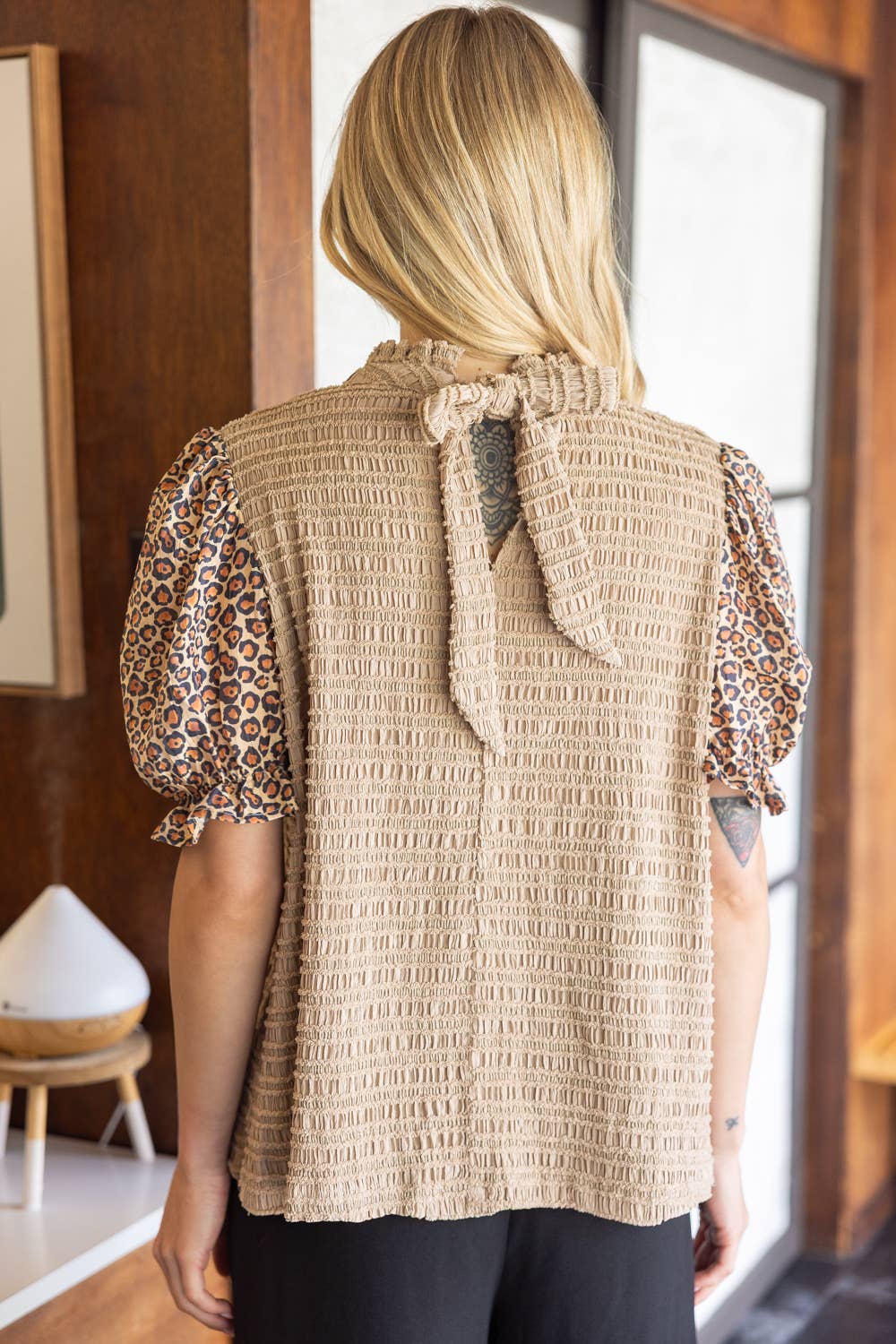 Leopard Printed Sleeve Top