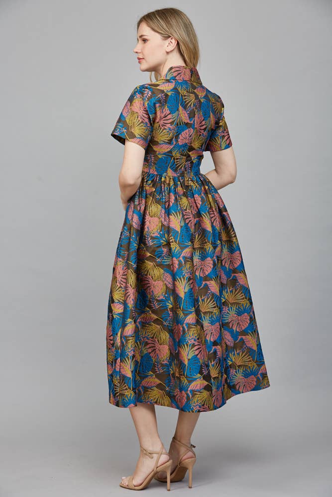 JACQUARD FABRIC MIDI DRESS