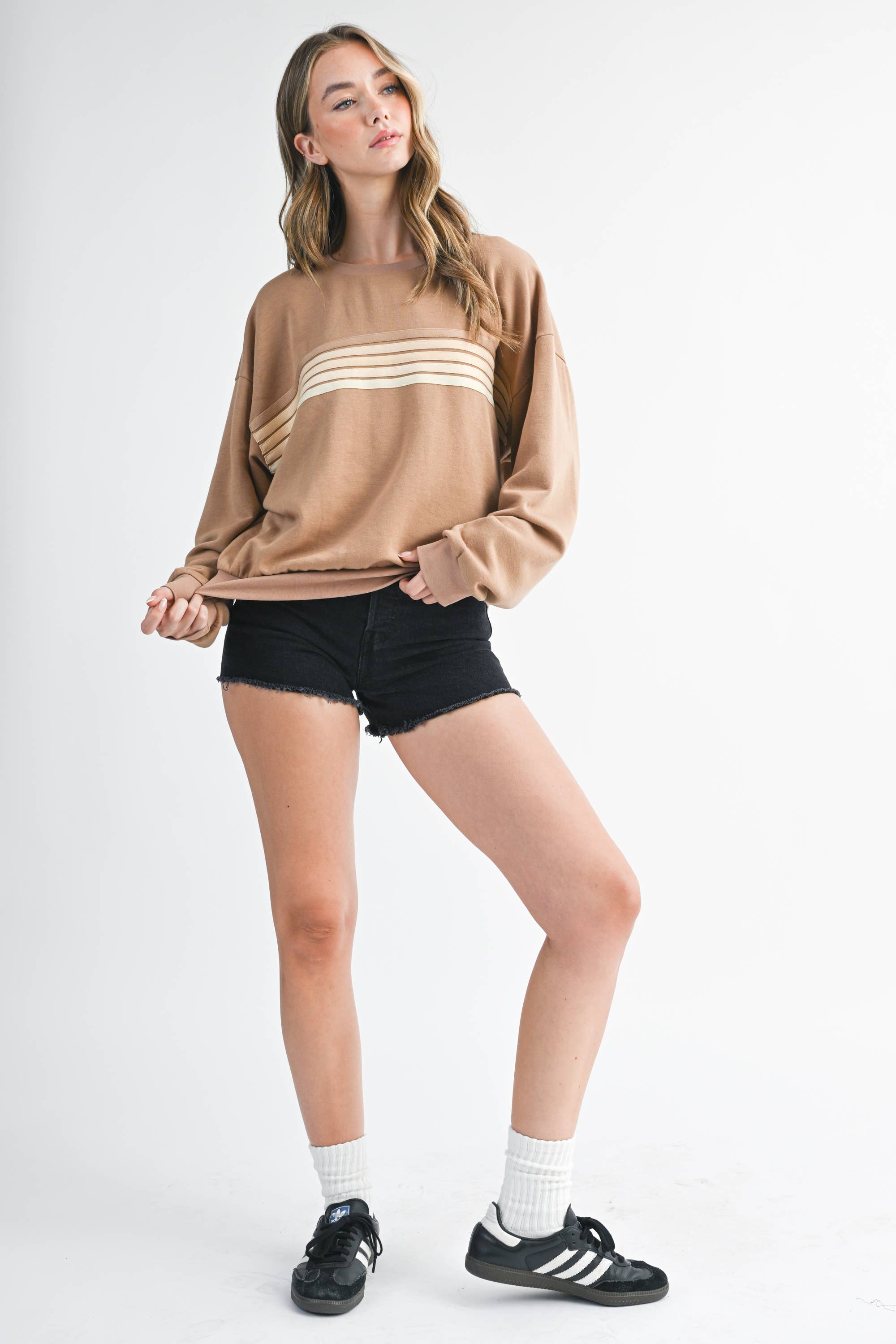 Retro Ombre Stripe Graphic Sweatshirt