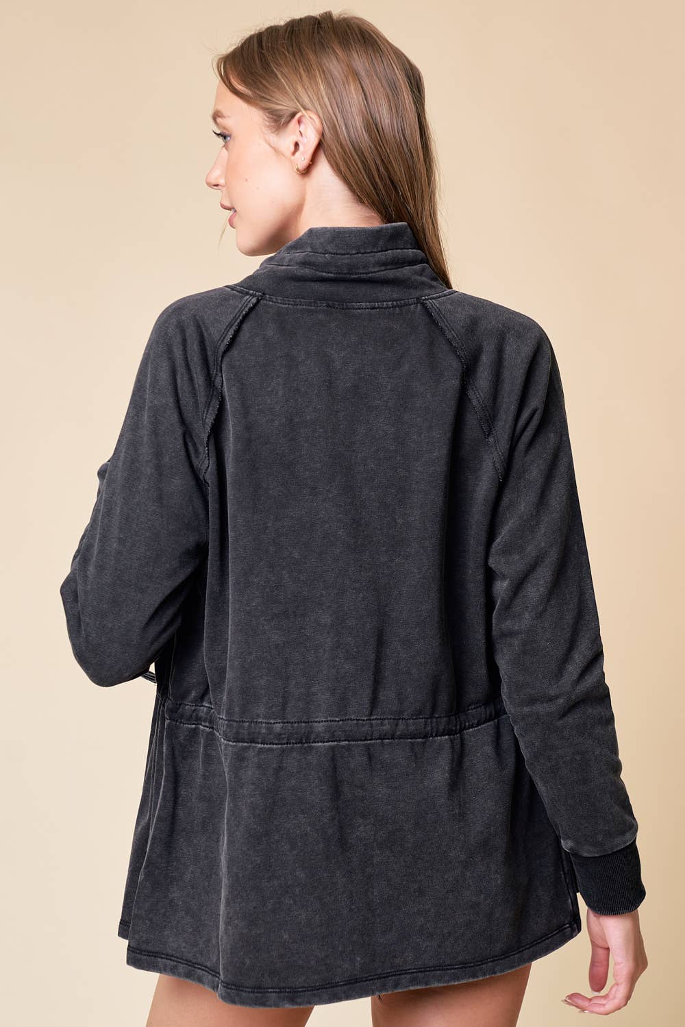 Zip-up Front Knit Jacket