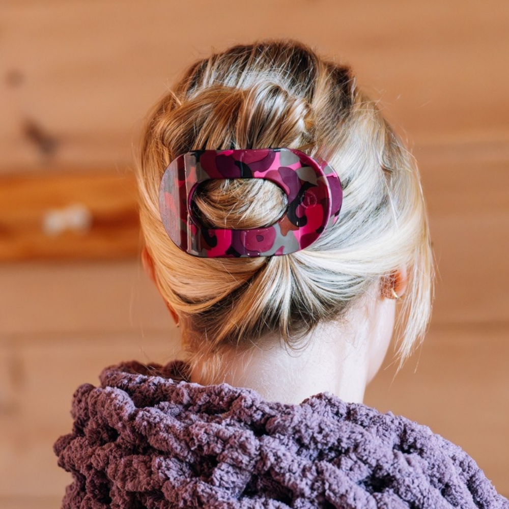 Garden Glam Large Flat Round Hair Clip