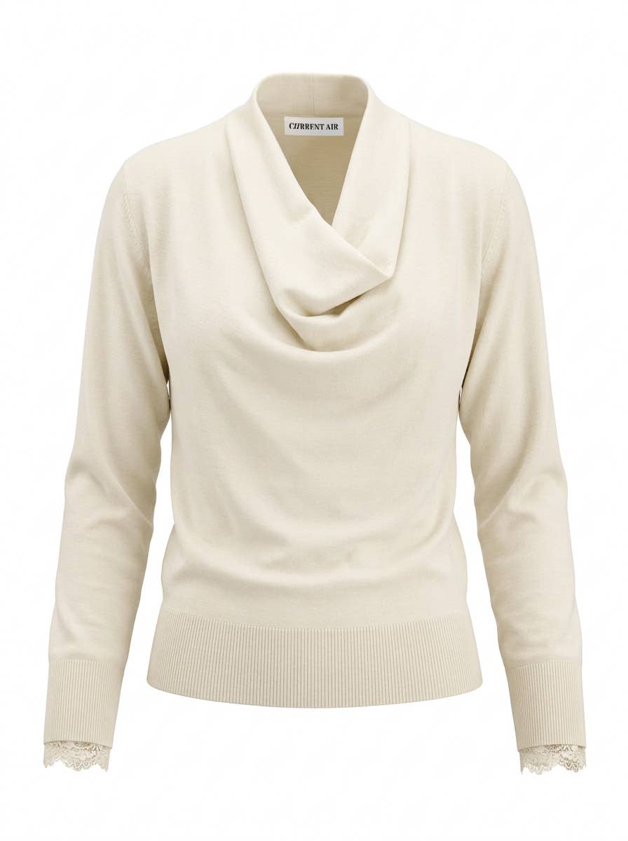Cowl-neck Knit Sweater